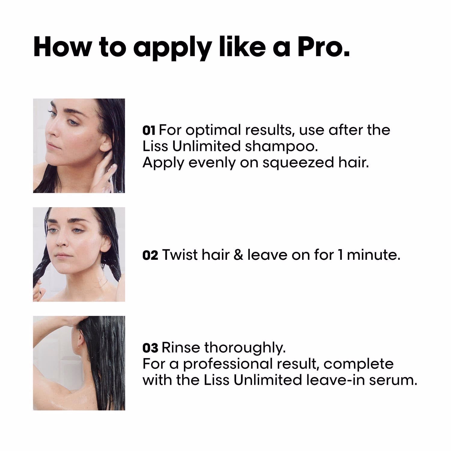 Loreal Professionnel Liss Unlimited Shampoo 300ml, Hair Mask 250gm & Hair Serum 125ml, Serie Expert - Image 4