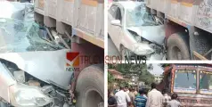 #accident |  നിർത്തിയിട്ട ലോറിക്ക് പിന്നിൽ ശബരിമല തീർത്ഥാടകരുടെ കാറിടിച്ചു; അഞ്ച് പേർക്ക് പരിക്ക്