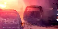 ജ​ഹ്‌​റ​യി​ൽ ര​ണ്ട് വാ​ഹ​ന​ങ്ങ​ളി​ൽ തീ​പി​ടി​ച്ചു