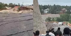 മലപ്പുറത്ത് ആറുവരി ദേശീയപാത ഇടിഞ്ഞ് സര്‍വീസ് റോഡിലേക്ക് വീണു; 3 കാറുകള്‍ തകര്‍ന്നു