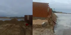 തീരക്കടൽ മണൽ ഖനനം ; ജീവനുകൾക്ക് ഭീഷണിയാകുന്നു, ചവറയിൽ കടൽ കയറി  വീട് തകർന്നു