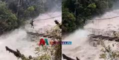  വല്ലാത്ത ധൈര്യം തന്നെ...; മലവെള്ളപ്പാച്ചിലിൽ തൂക്കുപാലത്തിലൂടെ സാഹസികമായി നദി മുറിച്ചുകടക്കുന്നയാളുടെ വീഡിയോ വൈറൽ