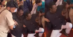 കാൽ വഴുതി വീണ് സലിംകുമാർ, ചാടി പിടിച്ച് സഹപ്രവര്‍ത്തകര്‍ - വീഡിയോ