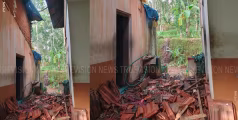 ശക്തമായ കാറ്റിലും മഴയിലും വീടിന് കേടുപാട് സംഭവിച്ചു