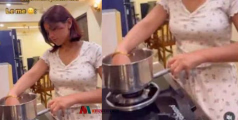 കൈ കൊണ്ടുണ്ടാക്കിയ ചായയല്ലേ വേണ്ടത്, അപ്പോൾ ചായപ്പാത്രത്തില്‍ ആദ്യം വയ്ക്കേണ്ടത് കൈ; വൈറലായി യുവതിയുടെ വിഡിയോ
