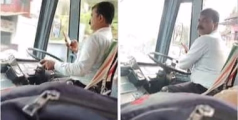 പാനൂർ - കൂത്ത്പറമ്പ് റൂട്ടിൽ മൊബൈലിൽ സെർച്ച് ചെയ്ത് ഒറ്റക്കയ്യിൽ സാഹസിക ഡ്രൈവിംഗ് ; തലശ്ശേരി ഡിപ്പോയിലെ കെഎസ്ആർടിസി ഡ്രൈവർക്ക് സസ്പെൻഷൻ