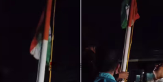 നാടകീയ രംഗങ്ങൾ, സിപിഎം കയ്യേറിയ ഓഫീസിന് മുന്നിൽ പതാക ഉയർത്തി കോൺഗ്രസ് പ്രവർത്തകർ 