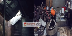 കനത്ത മഴയിൽ പാനൂർ ബസ്  സ്റ്റാൻ്റിന് സമീപം  സ്വകാര്യ   കോംപ്ലക്സിൻ്റെ  മുകൾ നിലയിൽ നിന്നും  ഹോളോബ്രിക്സ് കട്ടകൾ  ഇടിഞ്ഞ് വീണ് ചമ്പാട് സ്വദേശിനിയുടെ  ഹോട്ടൽ തകർന്നു ; ഒഴിവായത് വൻ അപകടം