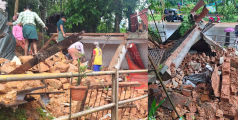  കനത്ത മഴയില്‍ കെട്ടിടം തകര്‍ന്നു