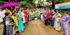 ലഹരിക്കെതിരെ പോലിസ് സ്റ്റേഷന്‍ മാര്‍ച്ച് നടത്തി മഹിളാ കോണ്‍ഗ്രസ്