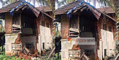 കനത്ത മഴ ; ചൊക്ലിയിൽ ഇരുനില വീട് തകർന്നു.