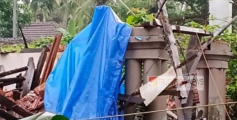 കനത്ത മഴ ; ന്യൂമാഹി  പെരിങ്ങാടിയിൽ വീട് തകർന്നു
