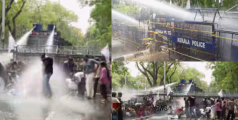 പ്രതിഷേധം ഇരമ്പുന്നു...രാജ്ഭവനിലേക്ക് എസ്എഫ്ഐ മാർച്ച്: തുടർച്ചയായി ജലപീരങ്കിയിലും പിൻമാറാതെ എസ്എഫ്ഐ 