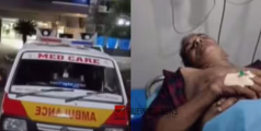 റോഡരികിൽ നിന്നയാളെ ചീറിപ്പാഞ്ഞ് എത്തിയ ആംബുലൻസ് ഇടിച്ചുവീഴ്ത്തി