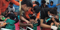 കോ‍ഴിക്കോട് മാവൂരിൽ നെറ്റിയിൽ ചൂണ്ട കുടുങ്ങിയ യുവാവിന് രക്ഷകരായി അഗ്നിരക്ഷാസേന