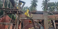 നിര്‍മാണത്തിനിടെ വീട് തകര്‍ന്ന് അപകടം; കോണ്‍ക്രീറ്റ് ജോലികള്‍ കാണാനെത്തിയ കുട്ടിയടക്കം മൂന്നുപേര്‍ക്ക് പരിക്ക്
