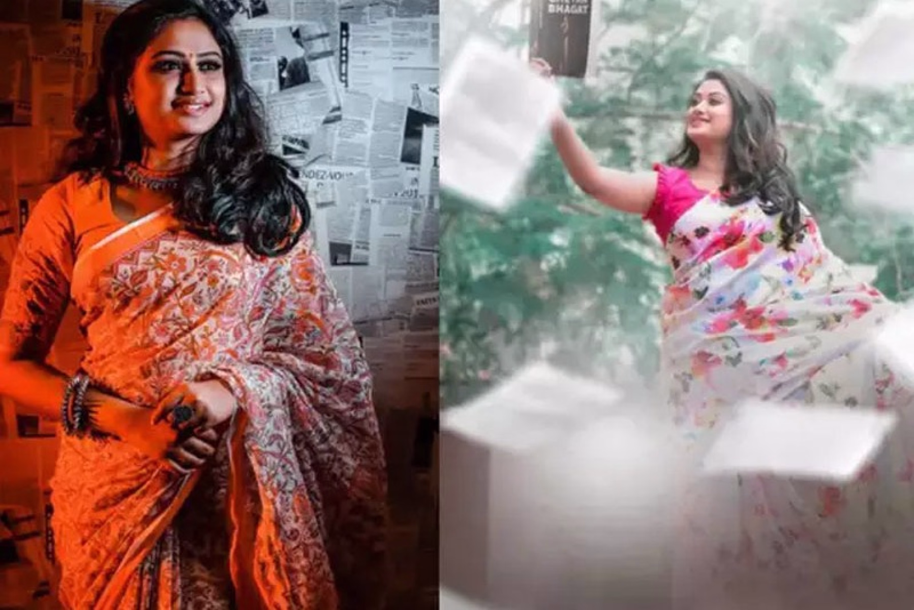 സാരിയില്‍ തിളങ്ങി സ്വാതി നിത്യാനന്ദ്