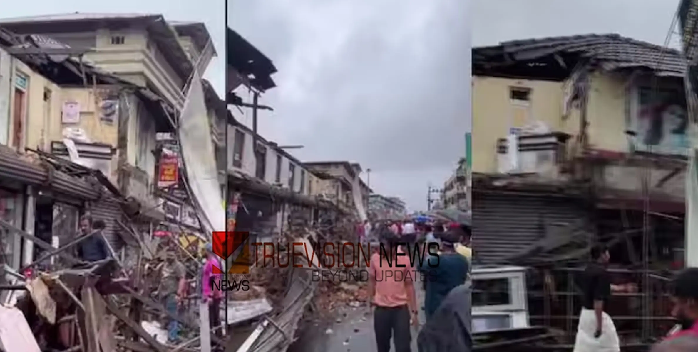 #buildingcollapses | കനത്ത മഴ; കല്പറ്റ ടൗണിൽ കെട്ടിടം തകർന്നു വീണു; വൻ അപകടമൊഴിവായത് തലനാരിഴക്ക്