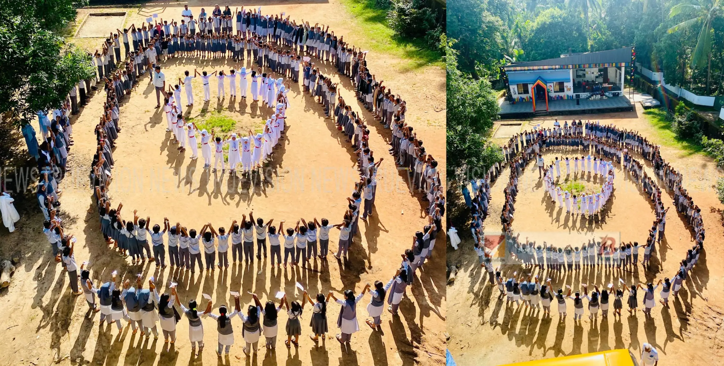 ചേമഞ്ചേരി യു പി സ്കൂളിൽ ഹിരോഷിമ - നാഗസാക്കി ദിനത്തോടനുബദ്ധിച്ച് യുദ്ധ വിരുദ്ധ വലയം തീർത്തു