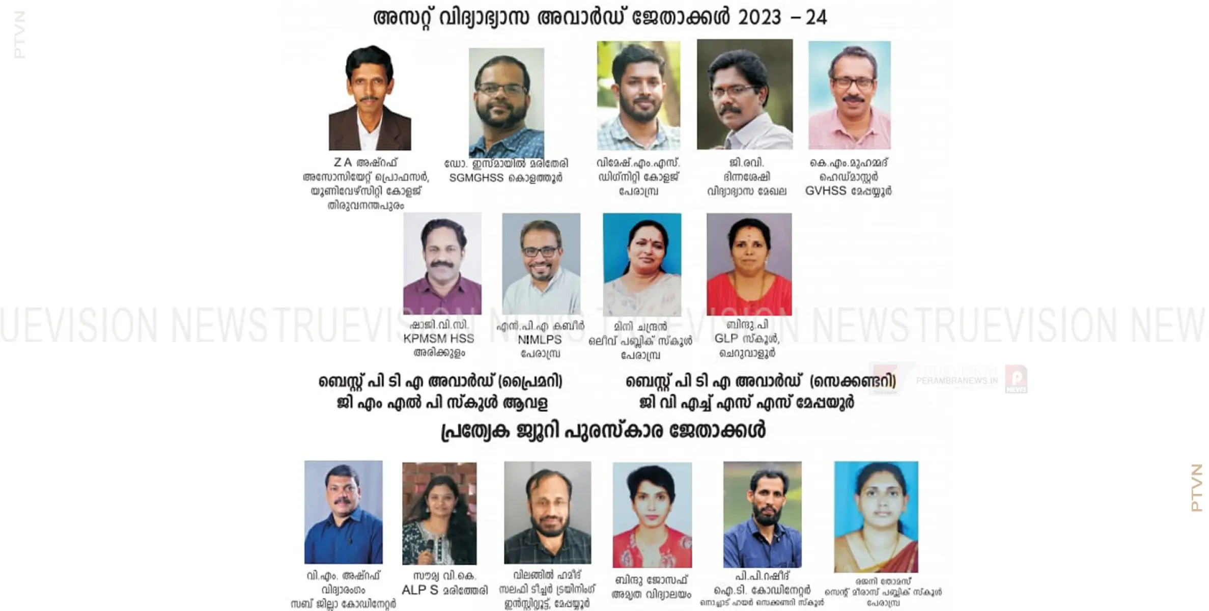 അസറ്റ് പേരാമ്പ്രയുടെ വിദ്യാഭ്യാസ പുരസ്‌കാരങ്ങള്‍ പ്രഖ്യാപിച്ചു