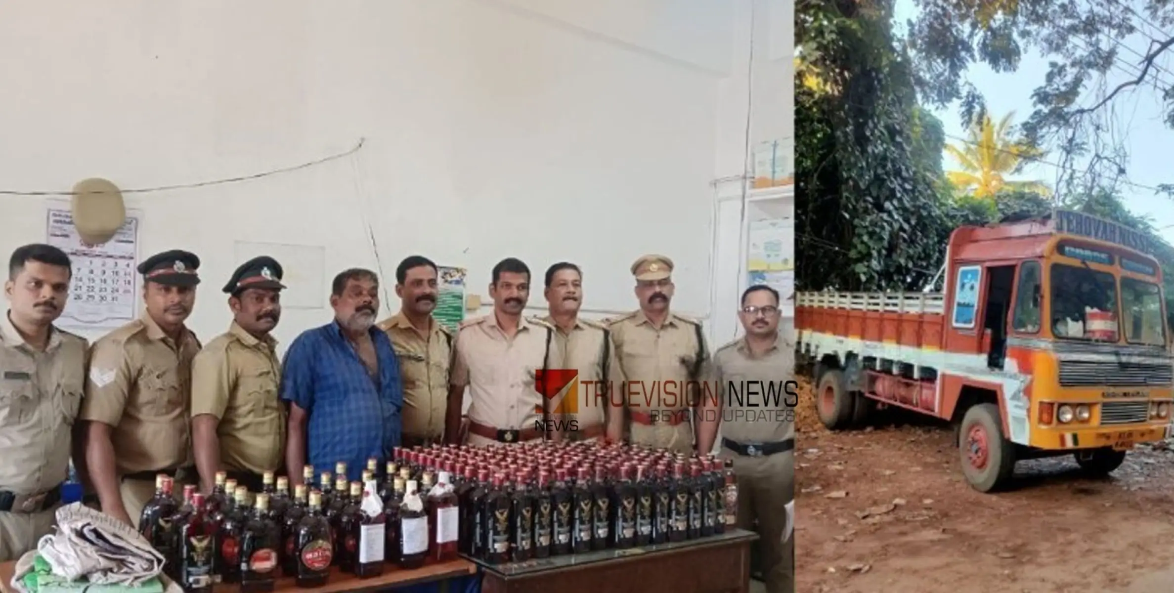 #liquor | വൻ മദ്യവേട്ട; വടകര നാദാപുരം റോഡിൽ ലോറിയിൽ കടത്താൻ ശ്രമിച്ച 180 കുപ്പി മാഹി മദ്യവുമായി ഒരാൾ അറസ്റ്റിൽ