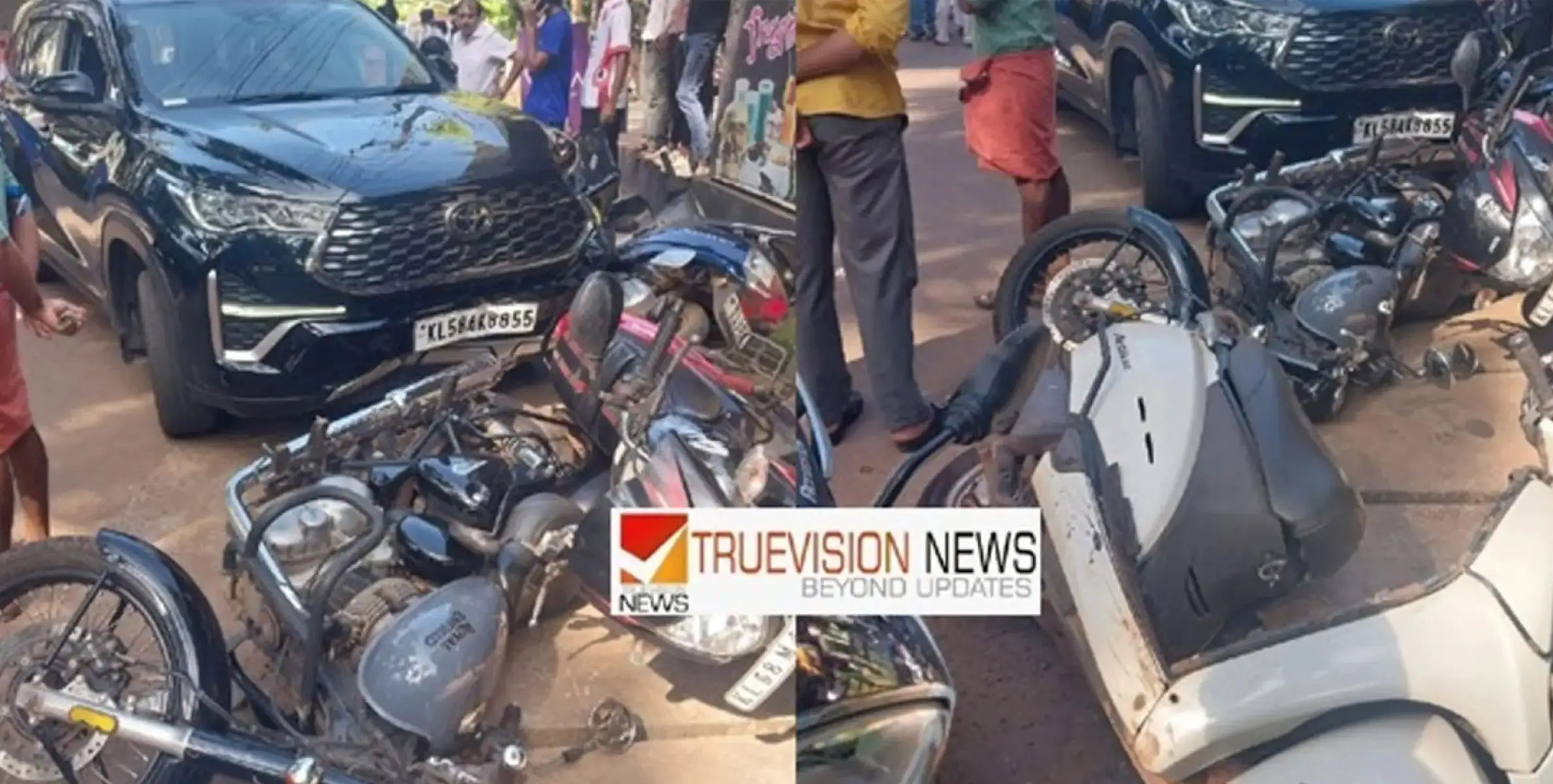 #accident | നിയന്ത്രണം വിട്ട ഇന്നോവയിടിച്ച് ഗുഡ്സ് ഓട്ടോ ഡ്രൈവർക്ക് ഗുരുതര പരിക്ക്