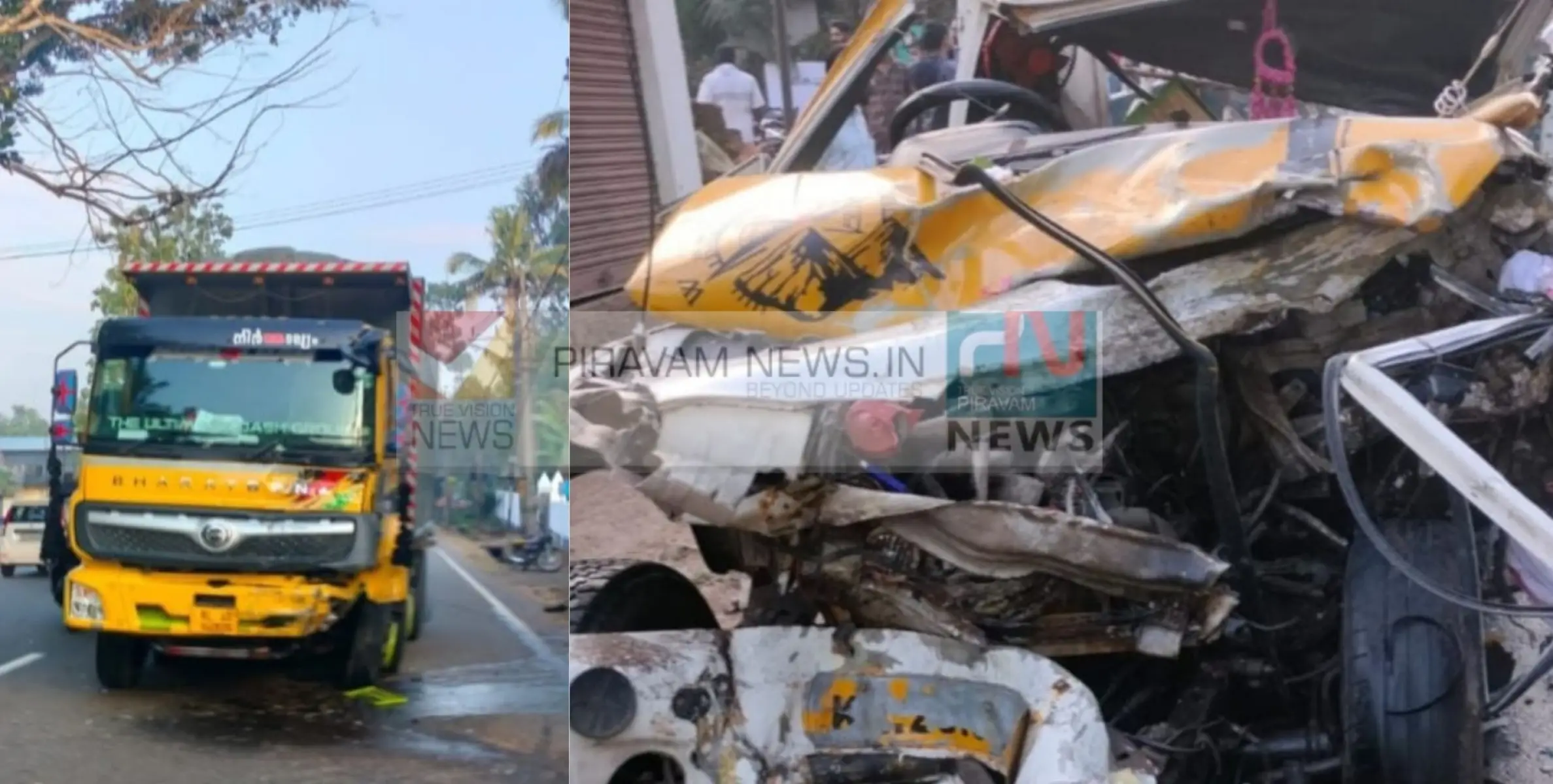 നിയന്ത്രണം നഷ്ടപ്പെട്ട പിക്കപ്പ് വാന്‍ ടോറസ് ലോറിയിലേക്ക് ഇടിച്ചുകയറി യുവാവിന് ദാരുണാന്ത്യം.