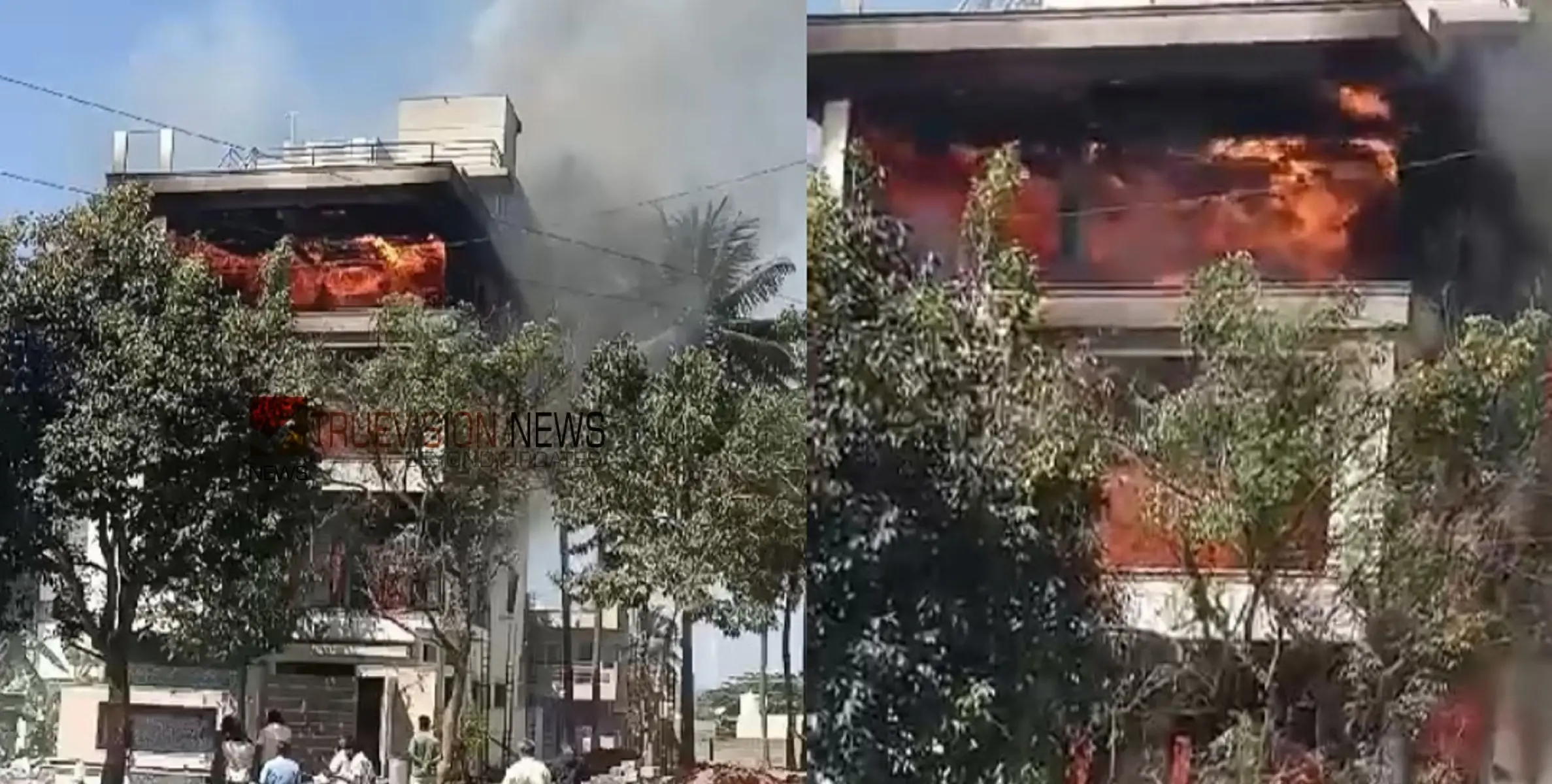 നിർമാണത്തിലിരുന്ന കെട്ടിടത്തിൽ അ​ഗ്നിബാധ; രണ്ട് തൊഴിലാളികൾക്ക് ദാരുണാന്ത്യം