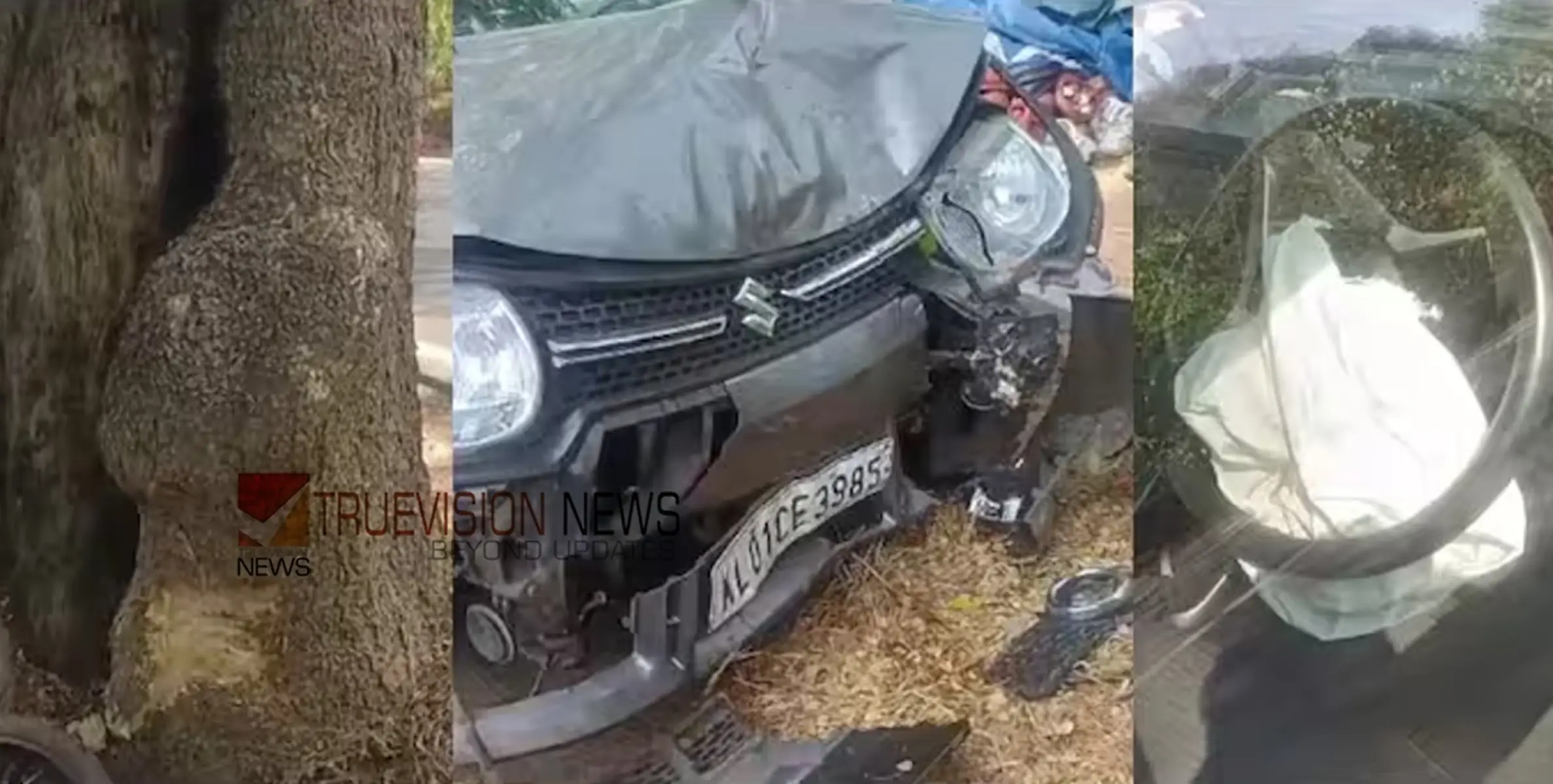 ഗുരുവായൂർ ക്ഷേത്ര ദർശനം കഴിഞ്ഞ് മടങ്ങിയ കാർ മരത്തിലിടിച്ച് അപകടം; ഡോക്ടർക്ക് അത്ഭുത രക്ഷ 