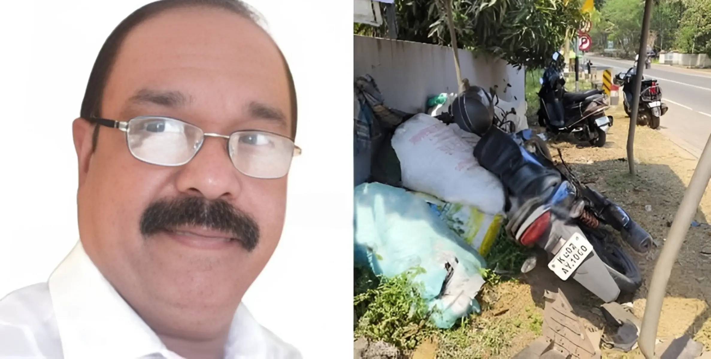 കാറും ബൈക്കും തമ്മിൽ കൂട്ടിയിടിച്ച് ബൈക്ക് യാത്രികന് ദാരുണാന്ത്യം.