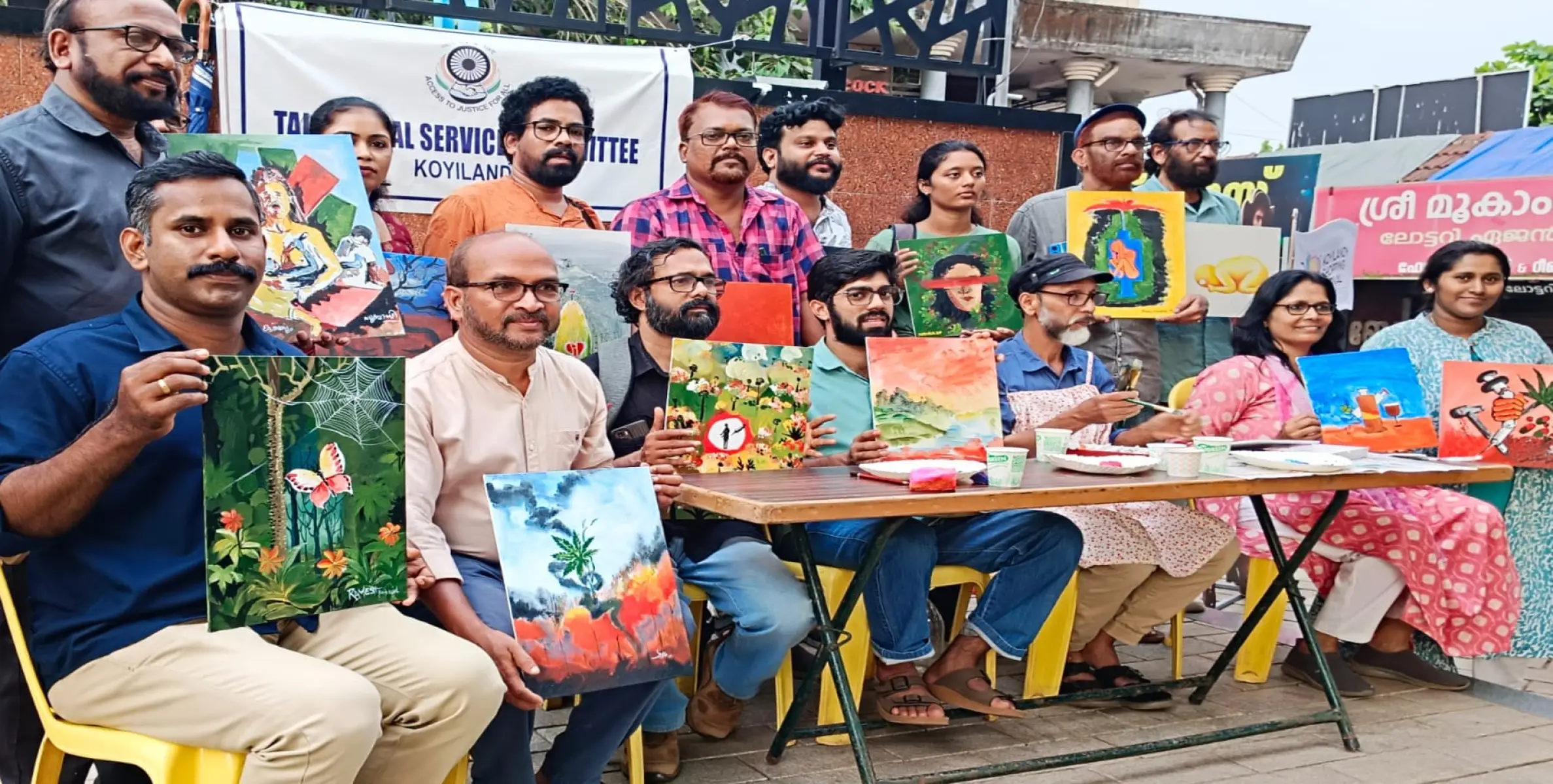 ലഹരിവ്യാപനത്തിനെതിരെ ചിത്രകാരന്മാരുടെ പ്രതിരോധം.