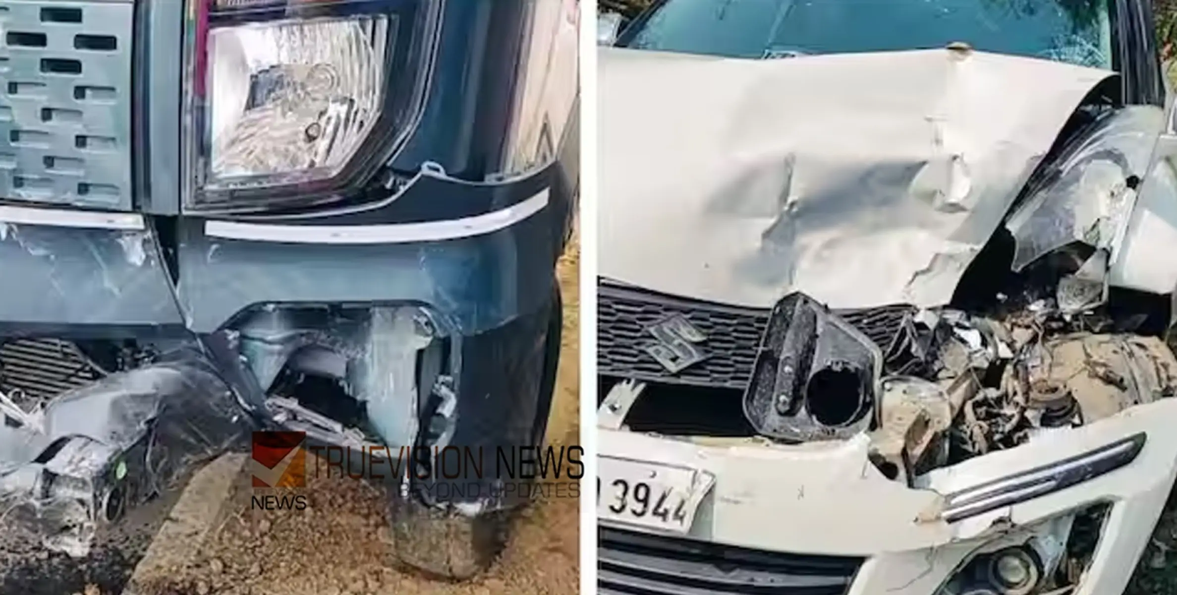 നിർത്തിയിട്ട കാറിൽ ടെംപോ വാൻ വന്നിടിച്ചു, 100 മീറ്ററോളം പിന്നോട്ട് നീങ്ങി കാർ, യുവാവിന്റെ വാരിയെല്ലിന് പരിക്ക്