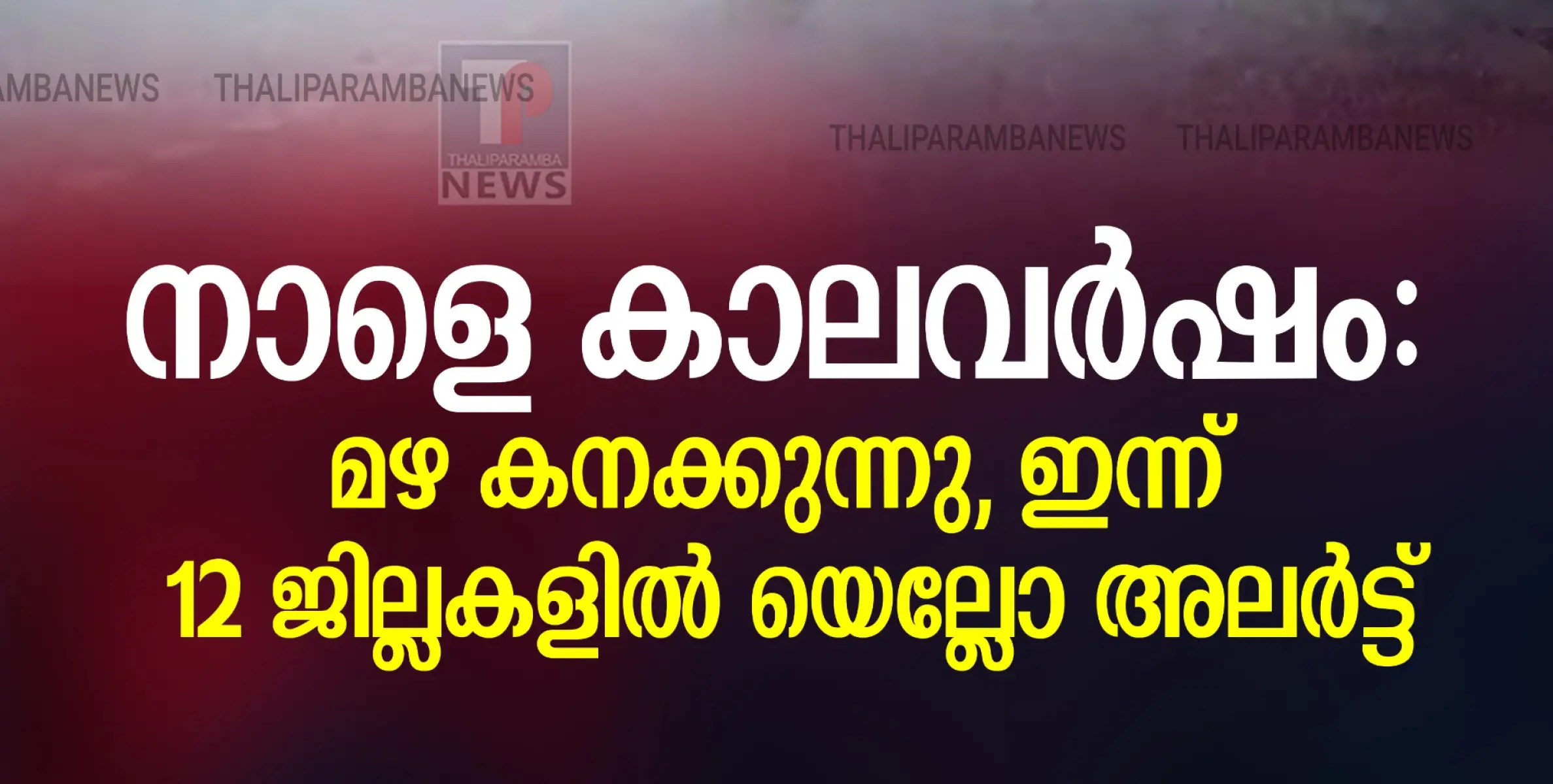 നാളെ കാലവര്‍ഷം: മഴ കനക്കുന്നു, ഇന്ന് 12 ജില്ലകളിൽ യെല്ലോ അലർട്ട്