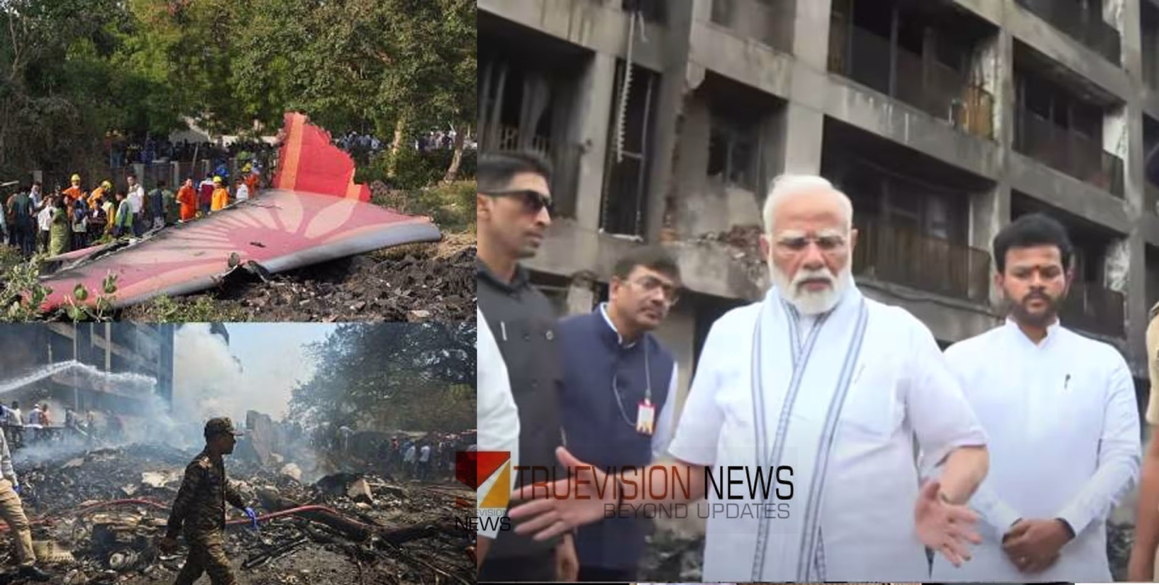 ദുരന്തഭൂമി സന്ദർശിച്ച് പ്രധാനമന്ത്രി; പരുക്കേറ്റവരെ ആശുപത്രിയിലെത്തി കണ്ടു; അഹമ്മദാബാദിൽ ഉന്നതതല യോ​ഗം