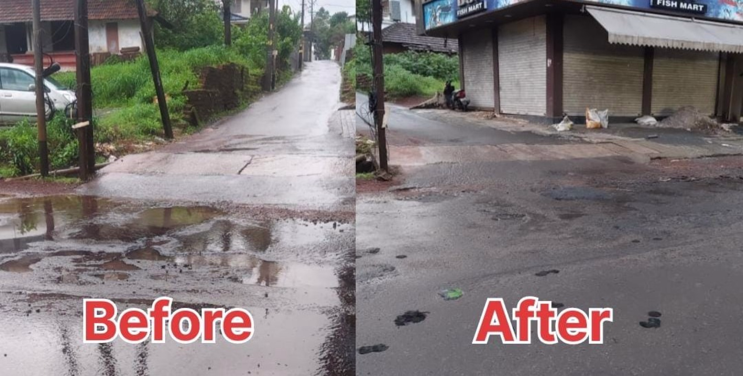 Thaliparamba News Impact    ആലക്കോട് റോഡിലെ  അപകട കുഴി അടച്ചു.