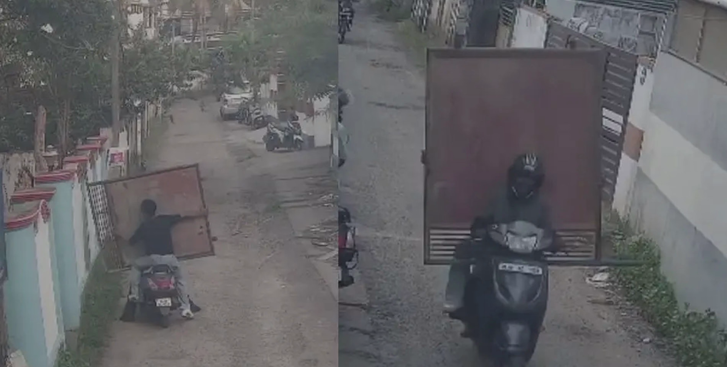 പട്ടാപകൽ വീടിന്റെ ​ഗേറ്റ് മോഷ്ടിച്ചു; സിസിടിവി ദൃശ്യങ്ങൾ പുറത്ത്   