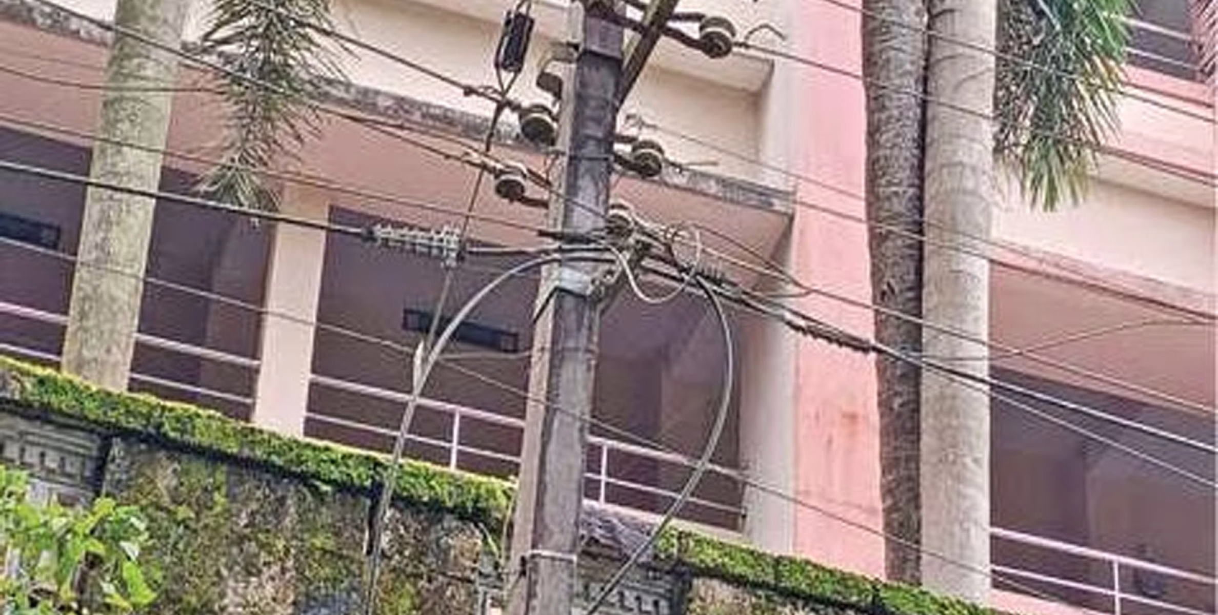 അപകടക്കെണിയോ? സ്കൂൾ മുറ്റത്തോടു ചേർന്ന് വൈദ്യുതി ലൈൻ