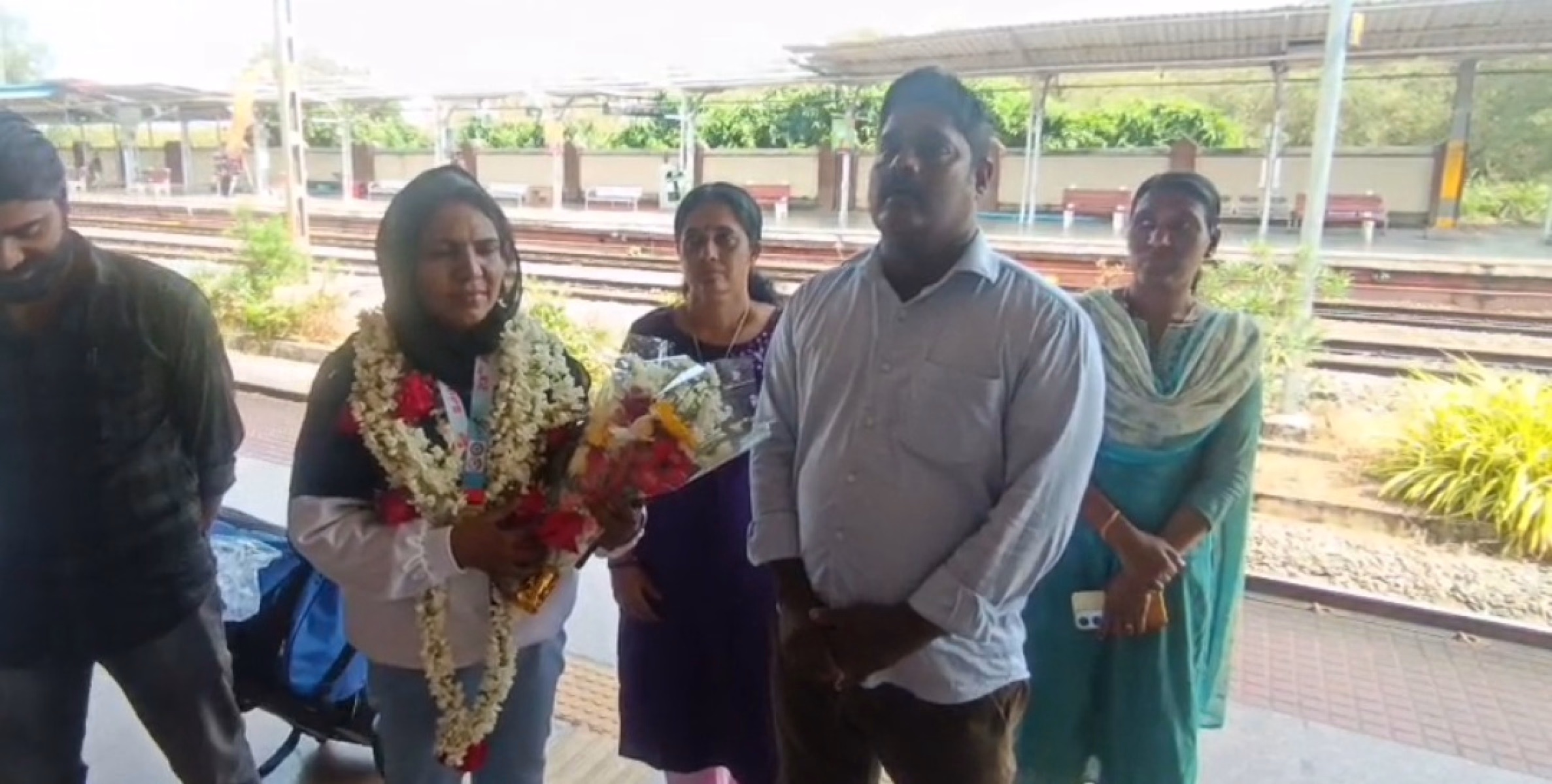 റേസ് വാക്ക് താരം ഹസീന ആലിയമ്പത്തിന് സ്വീകരണം നൽകി