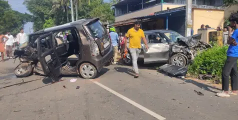 #accident | കാറുകൾ കൂട്ടിയിടിച്ച് വയോധികയ്ക്ക് പരിക്ക്‌ 