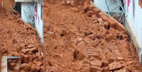 മതില്‍ ഇടിഞ്ഞ് വീണ് നാശനഷ്ടം