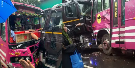  ബസും ടിപ്പര്‍ ലോറിയും കൂട്ടിയിടിച്ച് അപകടം