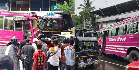 കോഴിക്കോട് കുറ്റ്യാടിയിൽ സ്വകാര്യ ബസും ടിപ്പർ ലോറിയും കൂട്ടിയിടിച്ച് അപകടം; പതിനഞ്ചോളം പേർക്ക് പരിക്ക്