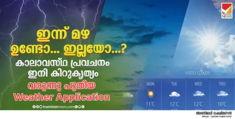 ഇന്ന് മഴ ഉണ്ടോ ..... ഇല്ലയോ ....? കാലാവസ്ഥ പ്രവചനം ഇനി കിറുകൃത്യം; വരുന്നു പുതിയ വെതർ അപ്ലിക്കേഷൻ 
