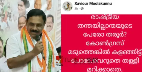 'രാഷ്ട്രീയ തന്തയില്ലാന്മയുടെ പേരോ തരൂർ? കോൺഗ്രസ് മടുത്തെങ്കിൽ കളഞ്ഞിട്ട് പോടേ...!' തരൂരിനെതിരെ അസഭ്യവർഷവുമായി കോൺഗ്രസ് നേതാവ് 