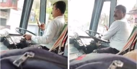 പാനൂർ - കൂത്ത്പറമ്പ് റൂട്ടിൽ മൊബൈലിൽ സെർച്ച് ചെയ്ത് ഒറ്റക്കയ്യിൽ സാഹസിക ഡ്രൈവിംഗ് ; തലശ്ശേരി ഡിപ്പോയിലെ കെഎസ്ആർടിസി ഡ്രൈവർക്ക് സസ്പെൻഷൻ