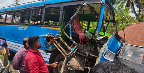സ്വകാര്യ ബസുകള്‍ കൂട്ടിയിടിച്ച് അപകടം; മൂന്നുപേര്‍ക്ക് പരിക്ക്
