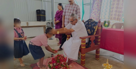 ശ്രീകണ്ഠപുരം വിവേകാനന്ദ വിദ്യാ പീഠത്തിലും പാദപൂജ നടത്തിയതായി ആരോപണം 