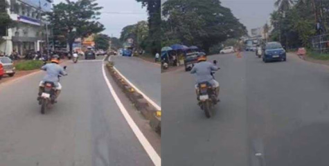 കുളത്തിൽ വീണ കുട്ടിയുമായി ആശുപത്രിയിൽ പോയ ആംബുലൻസിന് വഴി മുടക്കിയ സംഭവം ; ബൈക്ക് യാത്രികന് 5000 രൂപ പിഴ ചുമത്തി