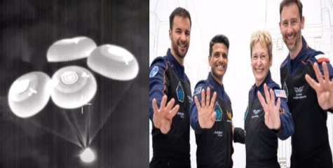 ഭൂമിയെ തൊട്ട് ശുഭാംശുവും സംഘവും; ആക്സിയം ഫോര്‍ സംഘം തിരിച്ചെത്തി