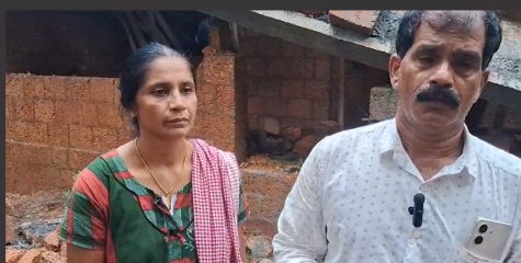  കനത്ത മഴ: ഇരിക്കൂർ നിടുവള്ളൂരിൽ  നിർമാണം നടക്കുന്ന വീട് തകർന്നു 